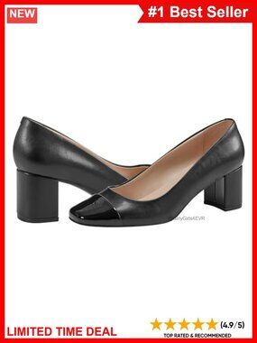 Bandolino Candy Spectator Block Heel Pump Almond Toe Slip-On